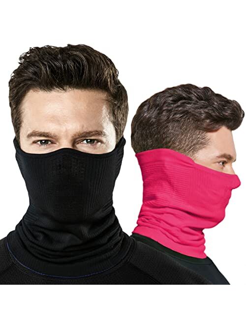 TSLA 1 or 2 Pack Winter Neck Warmer Gaiter, Lightweight Half Balaclava, Windproof Face Mask for Ski Snowboard Outdoor Sports