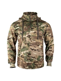 LOOGU Men's Camo Hunting Hoodie Fleece Lining Performance Pullover Hoodies with Kangaroo Pocket for Hunting Hiking Fishing