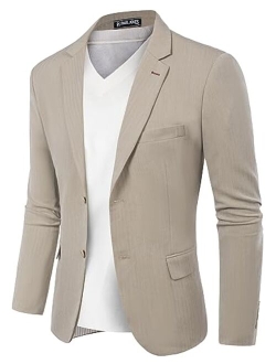 Mens Blazer Jacket Casual Herringbone Suit Jacket 2 Buttons Sports Coats for Wedding