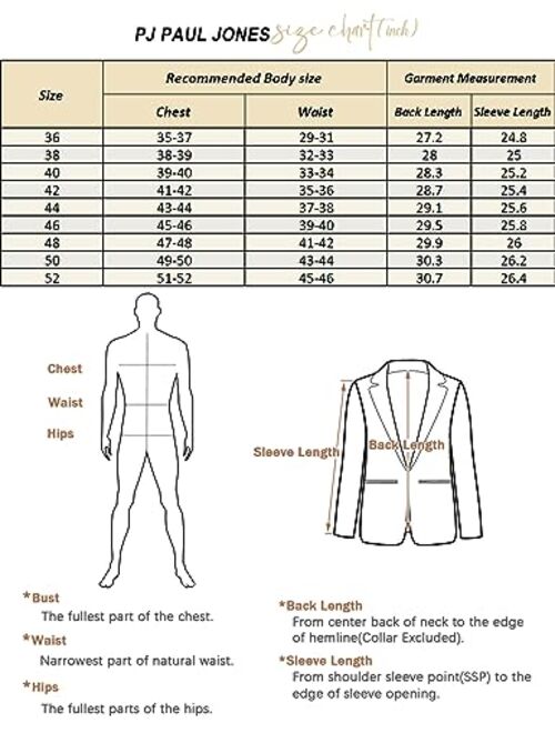 PJ PAUL JONES Mens Blazer Jacket Casual Herringbone Suit Jacket 2 Buttons Sports Coats for Wedding