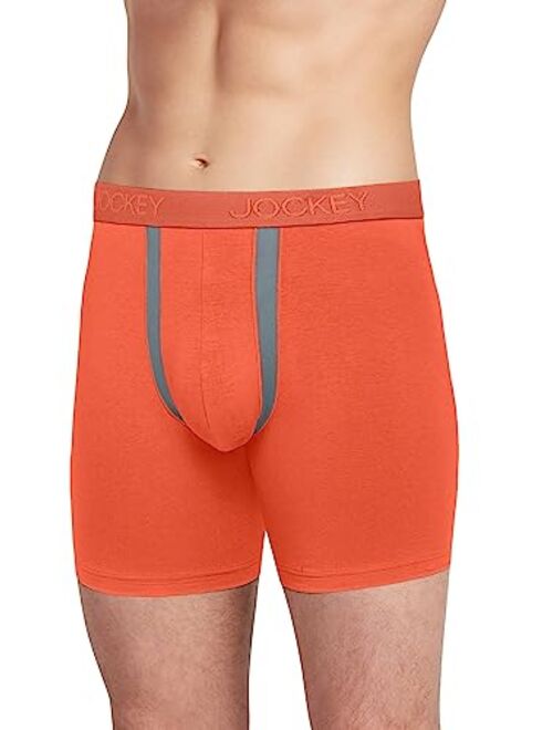 Jockey Men's Underwear Chafe Proof Pouch Cotton Stretch 6" Boxer Brief