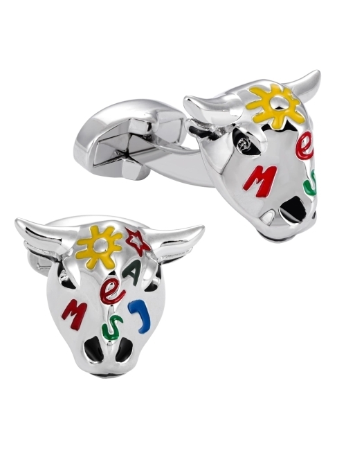 Hawson Colorful Bull Head Cufflinks For Men With Gift Box