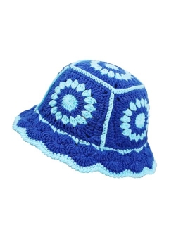 JiaTL WeyJia Crochet Bucket Hat for Women Knit Handmade Foldable Floppy Beach Hat Fashion Cute Comfy and Casual