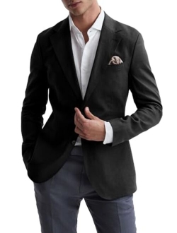 Runcati Mens Casual Blazer Sport Coat Two Buttons Lightweight Regular Fit Business Suit Jacket