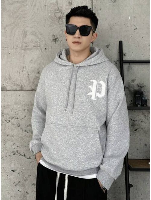 DAZY Men'S Hoodie With Kangaroo Pocket And Letter Print