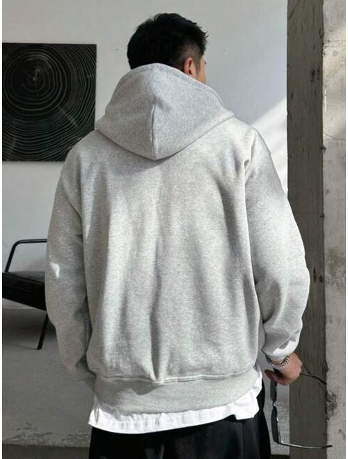 DAZY Men'S Hoodie With Kangaroo Pocket And Letter Print