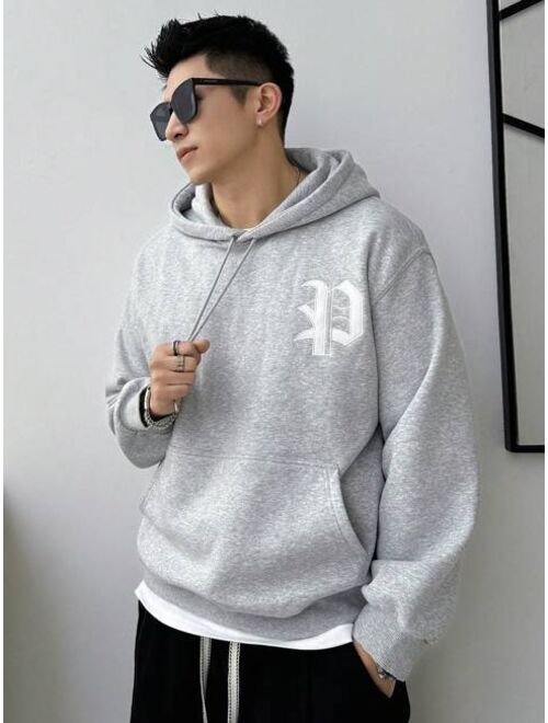 DAZY Men'S Hoodie With Kangaroo Pocket And Letter Print