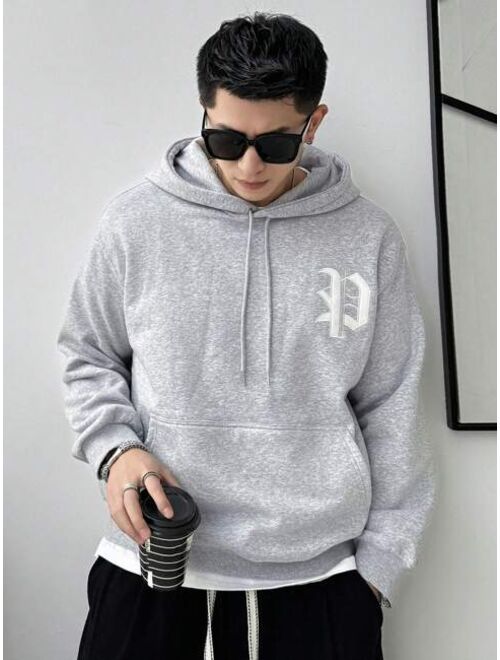 DAZY Men'S Hoodie With Kangaroo Pocket And Letter Print