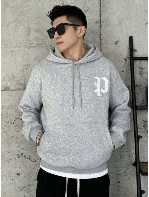 DAZY Men'S Hoodie With Kangaroo Pocket And Letter Print