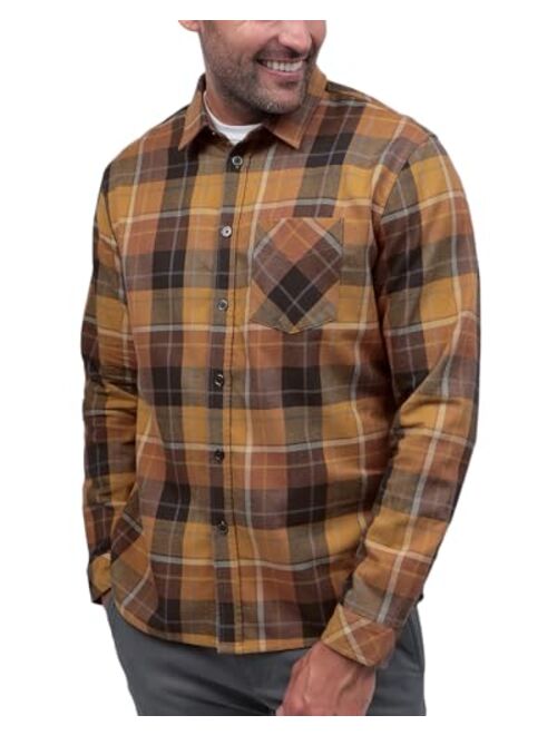 INTO THE AM Men's Long Sleeve Flannel Shirts - Casual Button Down Regular Fit S - 4XL