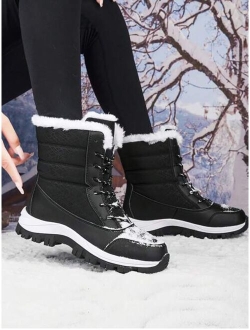 New Arrival Thickened WomenS High-Top Black Anti-Slip Snow Boots For Outdoor Activities, Hiking, Fashionable Sports Shoes Or Couples Travel Shoes For Men And Women