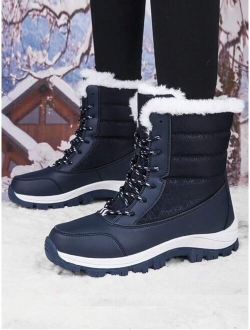 New Arrival Thickened WomenS High-Top Black Anti-Slip Snow Boots For Outdoor Activities, Hiking, Fashionable Sports Shoes Or Couples Travel Shoes For Men And Women