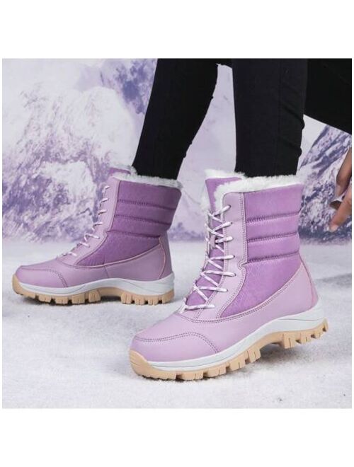 Shein New Arrival Thickened WomenS High-Top Black Anti-Slip Snow Boots For Outdoor Activities, Hiking, Fashionable Sports Shoes Or Couples Travel Shoes For Men And Women