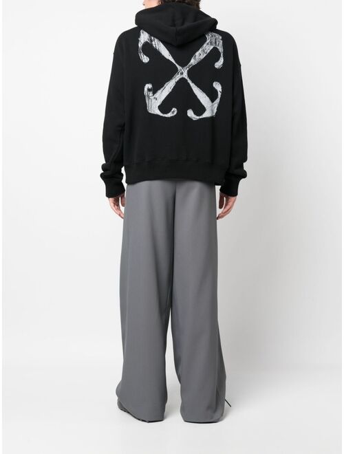 Off-White Scratch Arrow-print cotton hoodie