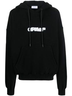 Off-White logo-print cotton hoodie