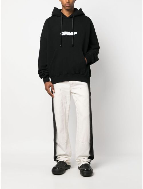 Off-White logo-print cotton hoodie