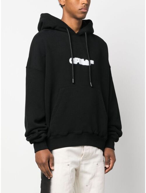 Off-White logo-print cotton hoodie