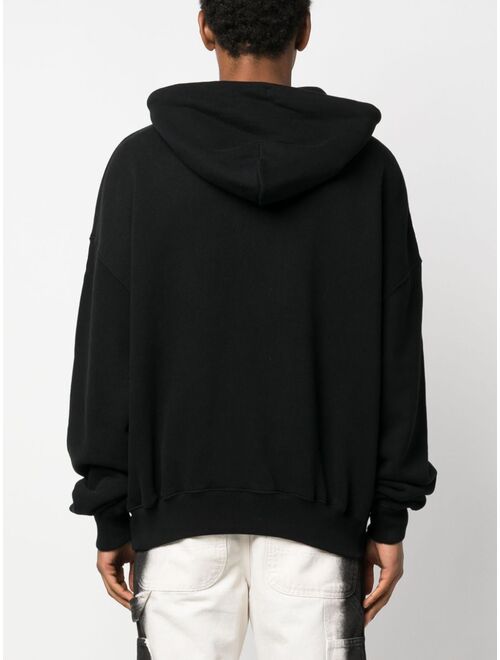 Off-White logo-print cotton hoodie