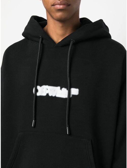 Off-White logo-print cotton hoodie