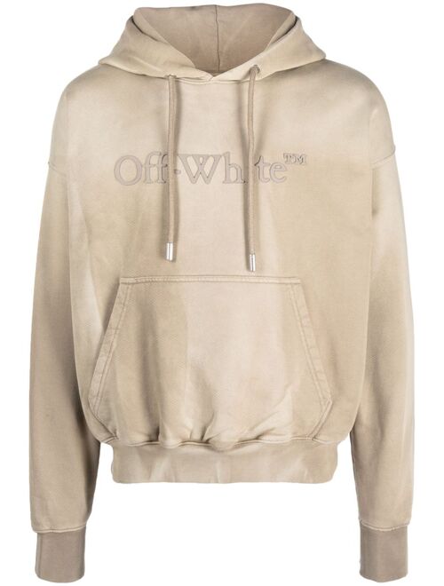 Off-White logo-embossed cotton hoodie