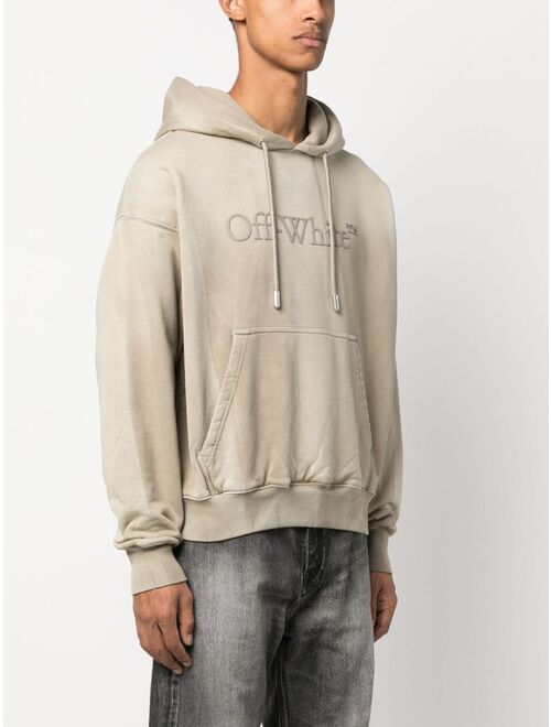 Off-White logo-embossed cotton hoodie