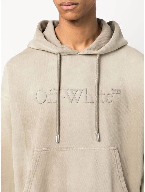 Off-White logo-embossed cotton hoodie