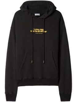 Off-White Intern slogan-print cotton hoodie