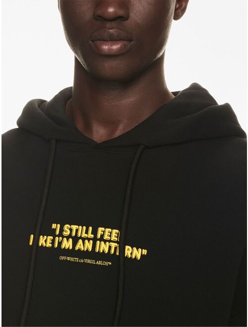 Off-White Intern slogan-print cotton hoodie