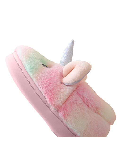 Ainikas Boys Girls Plush House Slippers Toddler Liitle Kids Warm Fluffy Fuzzy Slippers Nonslip Winter Slippers