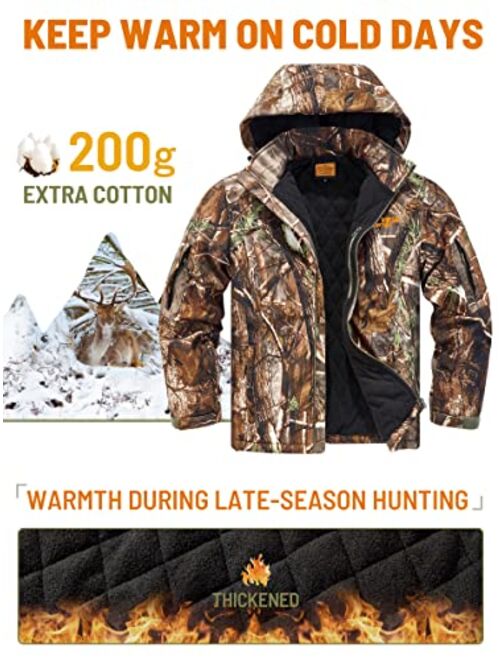 NEW VIEW Thick Hunting Jacket Cold Weather Camo Hunting Coat, Insulated Hunting Clothes for Men