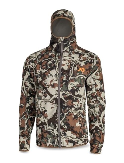 First Lite Mens Corrugate Guide Jacket - Lightweight Hooded Camo Hunting Coat