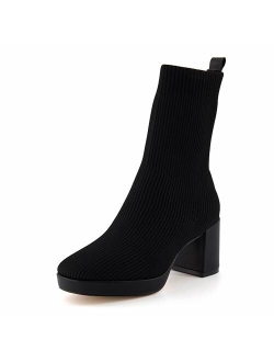 Women's Bancroft Stretch platform heel boot  Memory Foam, Wide Widths Available