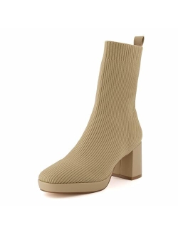 Women's Bancroft Stretch platform heel boot  Memory Foam, Wide Widths Available