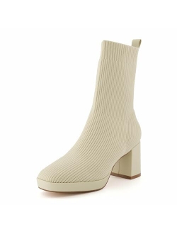 Women's Bancroft Stretch platform heel boot  Memory Foam, Wide Widths Available