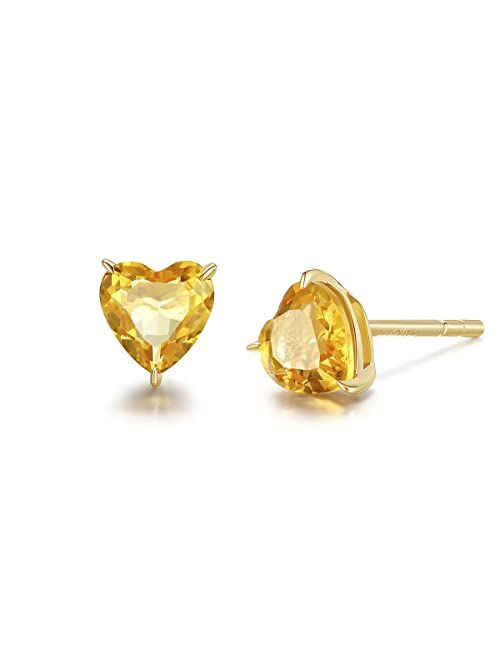 FANCIME 14k Solid Yellow Gold Stud Earrings 1.25cttw Genuine Natural Gemstone Prong Cluster Stud Earrings Fine Jewelry Gifts for Her Mom Women Girlfriend Wife