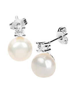 BURLAP LIFE 2023 New Freshwater Real Pearl Stud Earrings Quality Pearl Earrings for Women