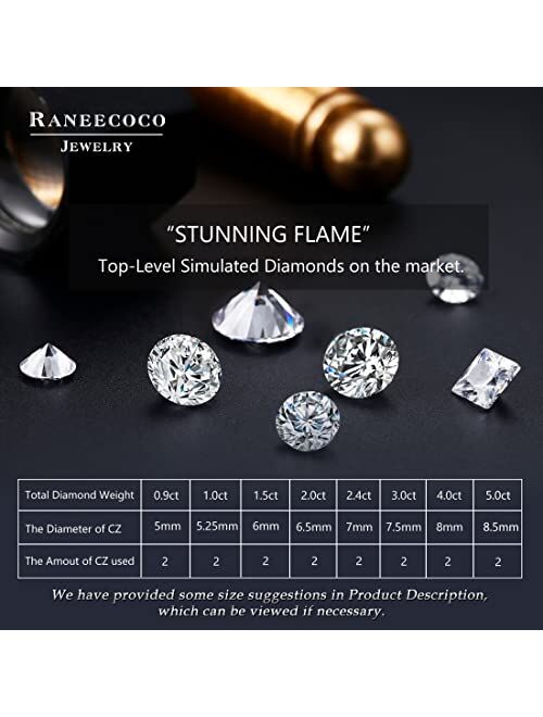 Raneecoco "STUNNING FLAME" 18K Gold Plated Silver Brilliant Cut Simulated Diamond Cubic Zirconia Stud Earrings