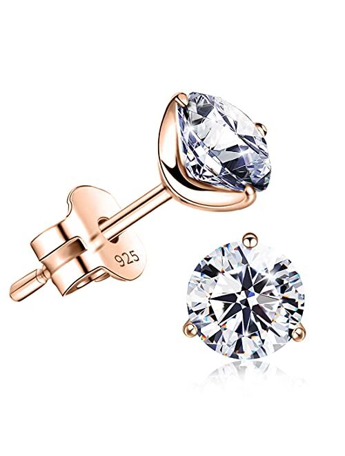 Raneecoco "STUNNING FLAME" 18K Gold Plated Silver Brilliant Cut Simulated Diamond Cubic Zirconia Stud Earrings