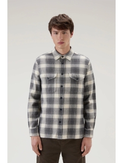 plaid-check flannel shirt