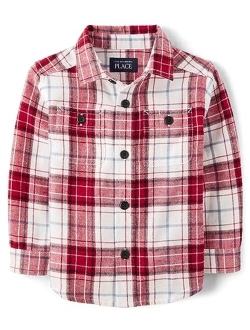 Baby Boys' and Toddler Long Sleeve Plaid Flannel Button Up Shirt