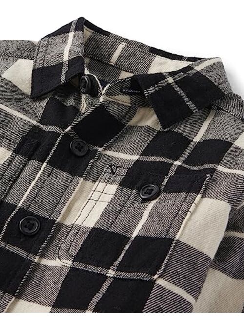 The Children's Place Baby Boys' and Toddler Long Sleeve Plaid Flannel Button Up Shirt