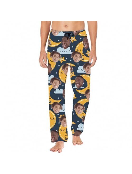 Liubai Custom Face Pajama Bottoms for Men Women Dog Face Pants Personalized Pajamas Couple Pj Trousers Gifts for Him Her