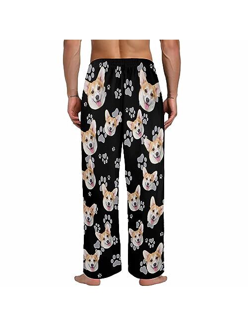 FunStudio Custom Face Pajama Pants with Picture Personalized Photo PJ Bottoms Customized Gifts for Men Women