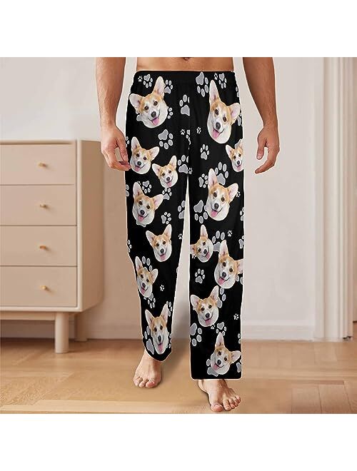 FunStudio Custom Face Pajama Pants with Picture Personalized Photo PJ Bottoms Customized Gifts for Men Women