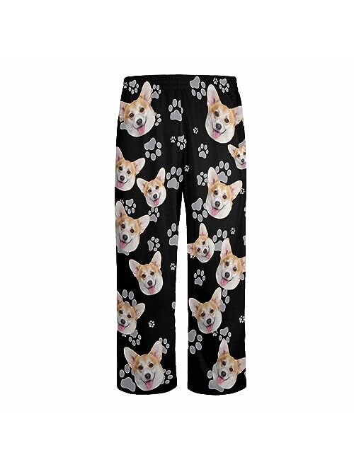 FunStudio Custom Face Pajama Pants with Picture Personalized Photo PJ Bottoms Customized Gifts for Men Women