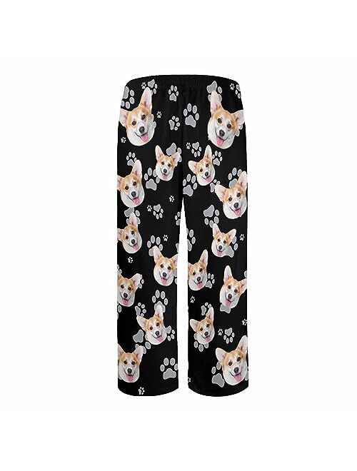 FunStudio Custom Face Pajama Pants with Picture Personalized Photo PJ Bottoms Customized Gifts for Men Women