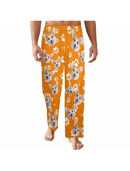 FunStudio Custom Face Pajama Pants with Picture Personalized Photo PJ Bottoms Customized Gifts for Men Women