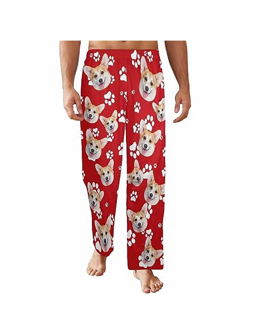 FunStudio Custom Face Pajama Pants with Picture Personalized Photo PJ Bottoms Customized Gifts for Men Women