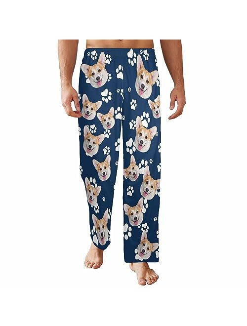 FunStudio Custom Face Pajama Pants with Picture Personalized Photo PJ Bottoms Customized Gifts for Men Women