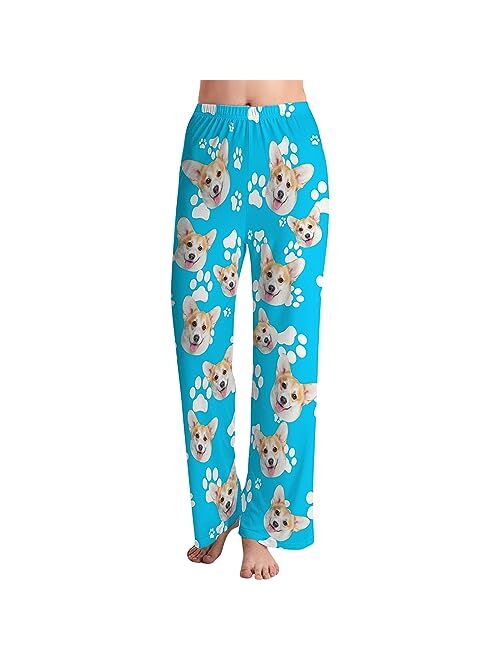 FunStudio Custom Face Pajama Pants with Picture Personalized Photo PJ Bottoms Customized Gifts for Men Women